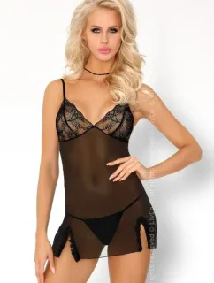 Dámská košilka model 17580242 chemise + tanga + nákrčník ZDARMA! - LivCo Corsetti