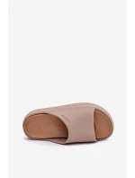 Dámské pantofle na platformě Big Star – tmavě béžové