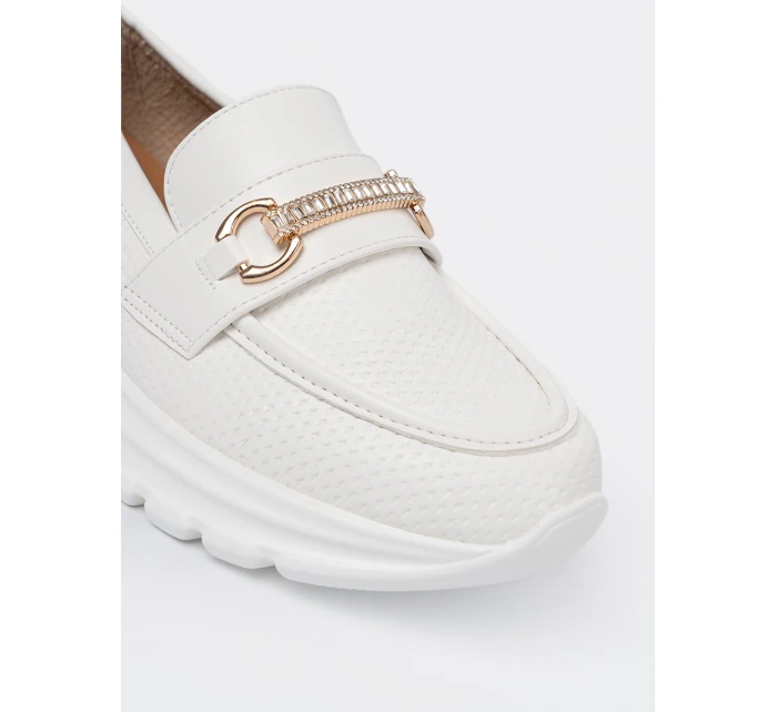 Pěkné mokasíny dámské bílé platforma Pěkné mokasíny dámské bílé platforma