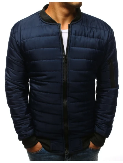 Pánská prošívaná bunda bomber tmavě modrá TX2205 Pánská prošívaná bunda bomber tmavě modrá TX2205