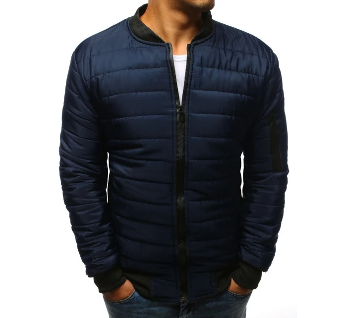 Pánská prošívaná bunda bomber tmavě modrá TX2205 Pánská prošívaná bunda bomber tmavě modrá TX2205