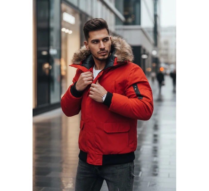 FashionStreet červená pánská zimní bunda TX2875
