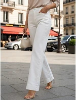 Jeansy damskie wide leg z wysokim stanem białe model 22123849 - FashionStreet