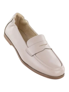 Dámské kožené mokasíny béžové model 22015087 - VINCEZA