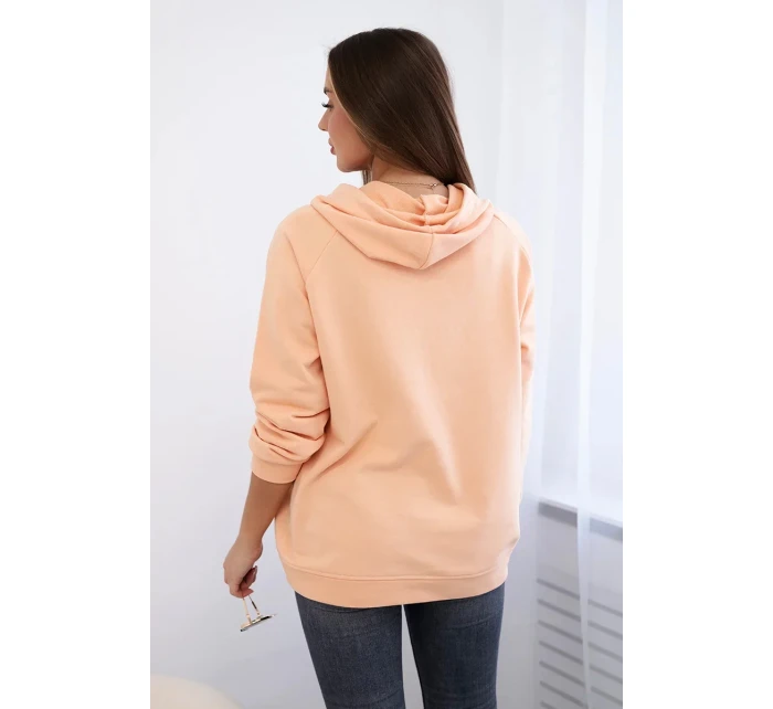 Bavlněná mikina s kapucí broskev Bavlněná mikina s kapucí broskev