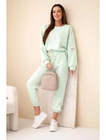 Komplet mikina + kalhoty máslově mátová