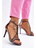 Elegantní Sandály Na Vysokém Podpatku Se stříbrne model 21609922 - S.Barski