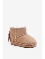 Dětské zateplené sněhule s frčkami béžové Mikyla