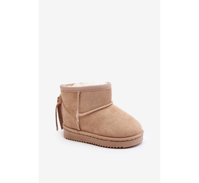 Dětské zateplené sněhule s frčkami béžové Mikyla