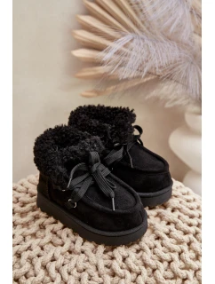 Sněhule boty dětské zateplené kožešinou černé model 21678734 - Boto