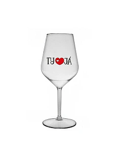 TY A JÁ - čirá nerozbitná sklenice na víno 470 ml