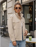 Dámská semišová bunda bomber model 22393406 béžová - FashionStreet Dámská semišová bunda bomber model 22393406 béžová - FashionStreet