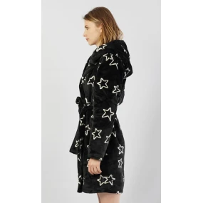 Dámský župan krátký s kapucí Hvězdy