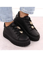 Dámská sportovní obuv na platformě černá NEWS 4756