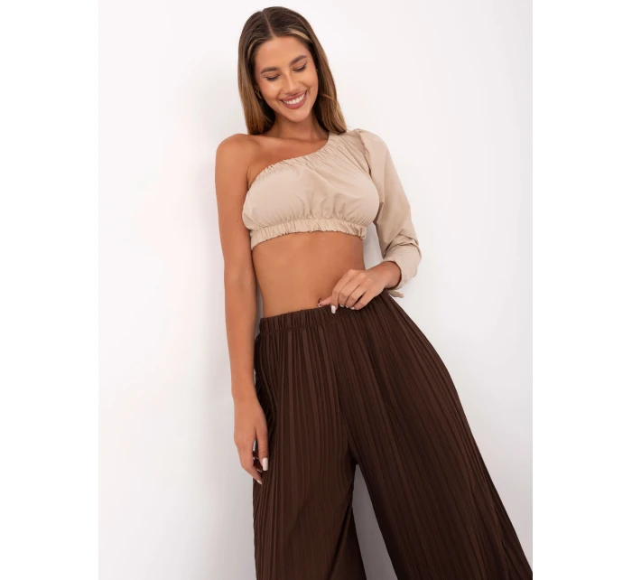 Spodnie MI SP model 21199582 ciemny brązowy - FPrice Spodnie MI SP model 21199582 ciemny brązowy - FPrice