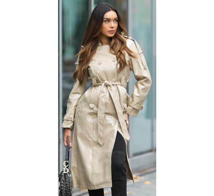 Sexy Musthave leather look / Trench model 19635463 - Style fashion