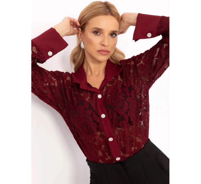 Dámská košile MI KS košile C243.18 Bordó - FPrice