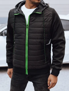 Pánská přechodná prošívaná bunda s kapucí černá FashionStreet TX4920