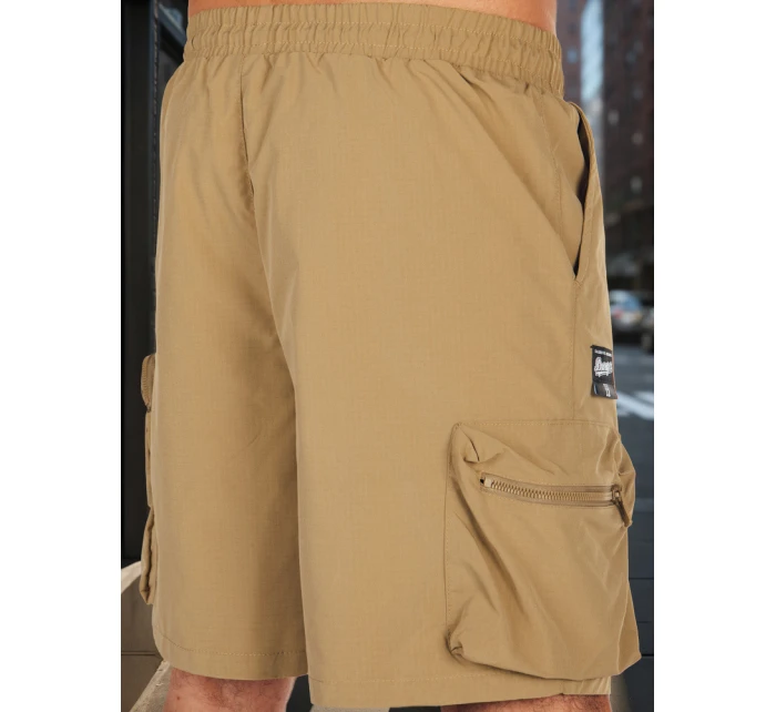 Pánské látkové bojové šortky khaki Dstreet SX2511