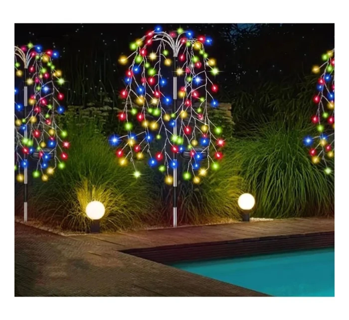 SOLÁRNÍ OHŇOSTROJ STROM LAMPA VÍCEBAREVNÝ 72CM 120 VEDL