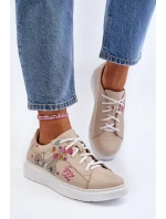 Dámské kožené tenisky Zazoo 024/TAMARA béžové
