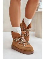 Dámské Sněhule Z Hladké Kůže S Šněrováním  Hnědé model 21674744 - D.Franklin