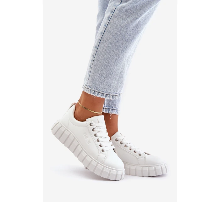 Zateplené Dámské Sneakersy Big Star MM274616 Bílé Zateplené Dámské Sneakersy Big Star MM274616 Bílé