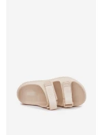 Dámské Pěnové Pantofle Se Suchými Zipy Big Star RR274A529 Béžové Dámské Pěnové Pantofle Se Suchými Zipy Big Star RR274A529 Béžové