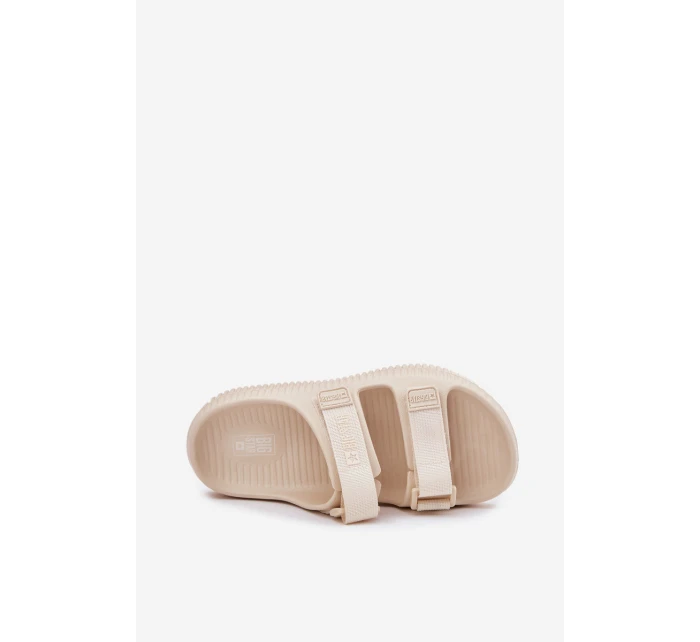 Dámské Pěnové Pantofle Se Suchými Zipy Big Star RR274A529 Béžové Dámské Pěnové Pantofle Se Suchými Zipy Big Star RR274A529 Béžové