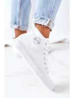 Women's Leather High Sneakers Big Star model 19948627 White - Big Star Shoes