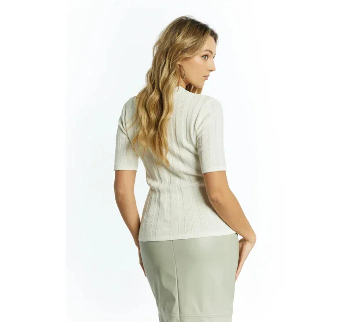 Dámský svetr s krátkými rukávy model 20183994 bílý - Monnari