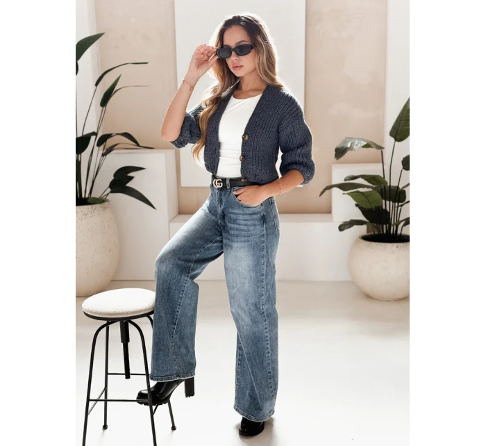 NUTI dámský svetr modrý FashionStreet MY1675 NUTI dámský svetr modrý FashionStreet MY1675