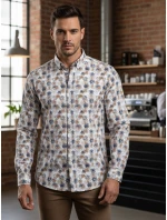 Pánská bílá košile s květinami Dstreet model 21989379 - FashionStreet Pánská bílá košile s květinami Dstreet model 21989379 - FashionStreet