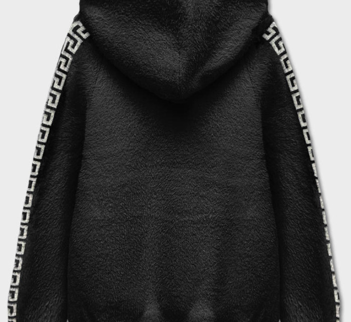Černý přehoz přes oblečení ála alpaka s kapucí (B6001-1)