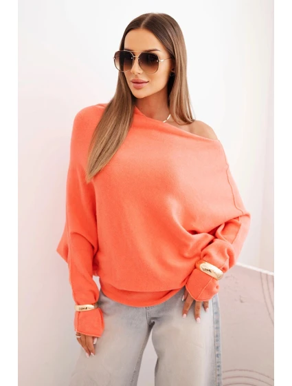 Dámský asymetrický viskózový svetr netopýří model 22281555 - K-Fashion