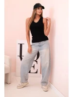 Top dámský bavlněný na ramínkách s výstřihem do V černá Top dámský bavlněný na ramínkách s výstřihem do V černá