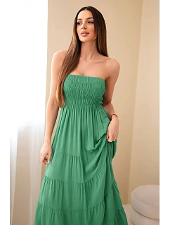 Dámské viskózové šaty s elastickým model 22040136 zelená - K-Fashion