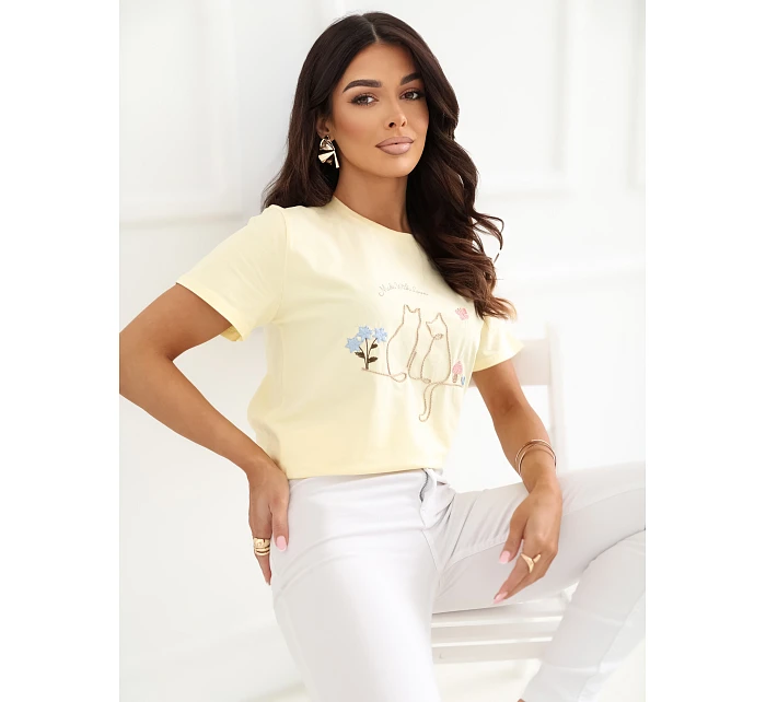 T shirt IR TS model 22107636 jasny żółty - FPrice T shirt IR TS model 22107636 jasny żółty - FPrice