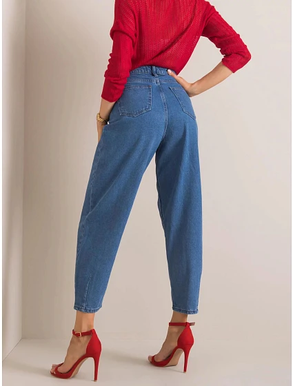 Dámské džíny s vysokým pasem model 15610180 RUE PARIS - FPrice Dámské džíny s vysokým pasem model 15610180 RUE PARIS - FPrice