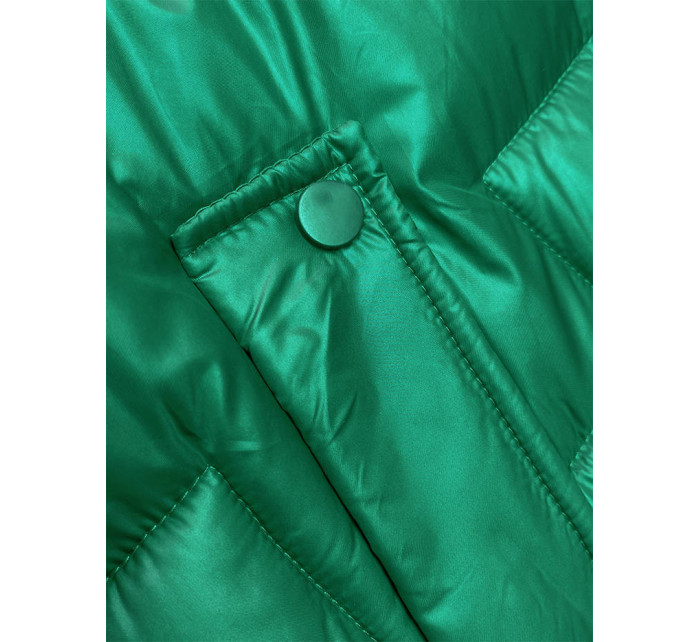 Zelená dámská vesta s kapucí (B8171-82)