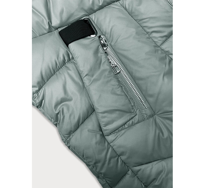 Dámská zimní péřová bunda v mátové barvě Glakate (LU-238002#)