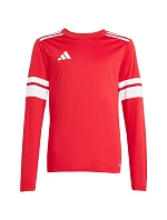 Adidas Squadra 25 dětské červenobílé tričko s dlouhým rukávem JJ0041