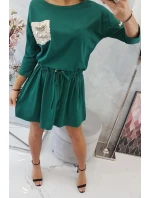 Šaty s flitrovou kapsou zelené Šaty s flitrovou kapsou zelené