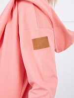 Dlouhý kabát s kapucí meruňkový