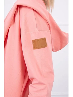 Dlouhý kabát s kapucí meruňkový