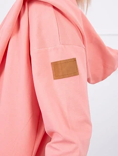 Dlouhý kabát s kapucí meruňkový