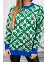 Svetr s geometrickým motivem zelený