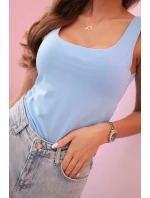 Dámská halenka na ramínka s výstřihem modrý