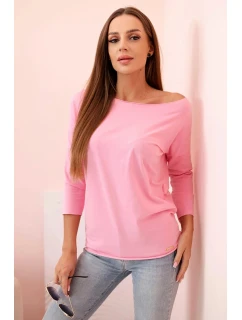 Dámská halenka s lodičkovým výstřihem světle růžová