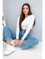 Dámské džíny s širokou nohavicí a vysokým pasem Dámské džíny s širokou nohavicí a vysokým pasem